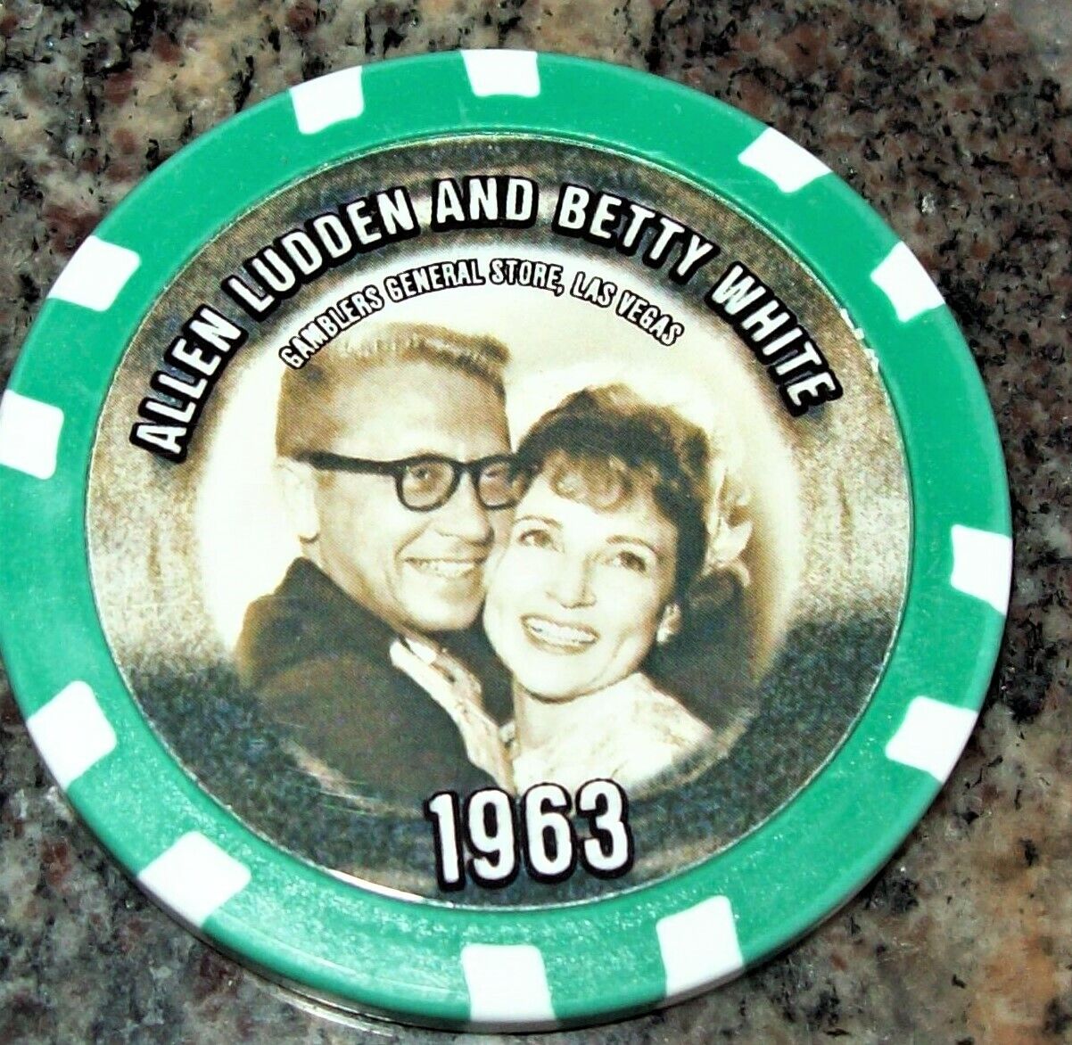 Betty White Allen Ludden Las Vegas Poker Chip 1963 Photo 