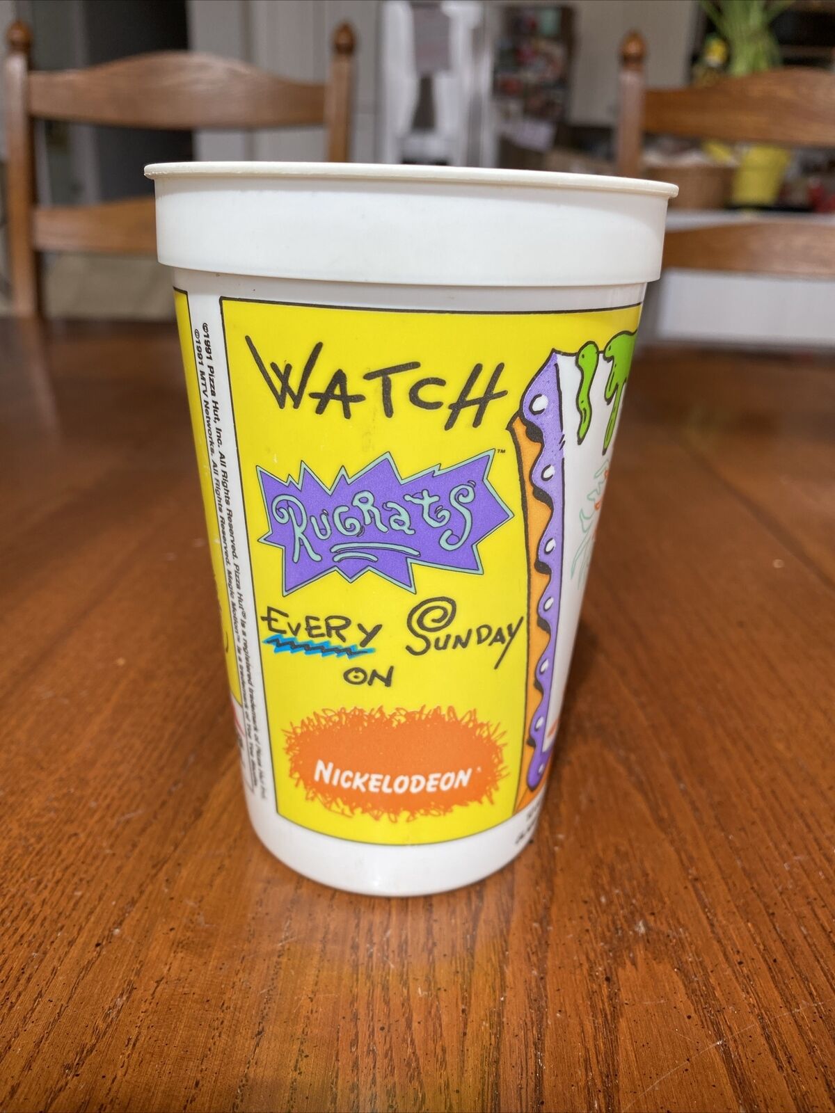 RARE Nickelodeon Rugrats Nicktoons Kids Cup Pizza Hut 1991 Vintage Tommy Chuckie