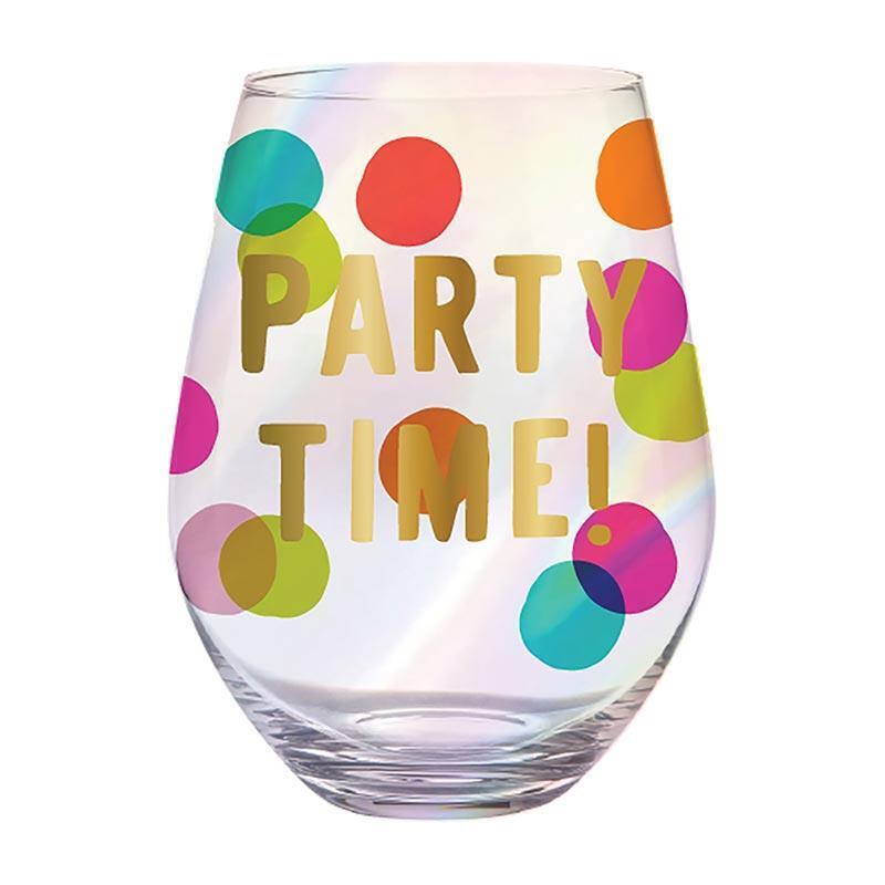 Jumbo Wine Glass Party Time Size 3in x 5.7in H / 30 oz Pack of 6