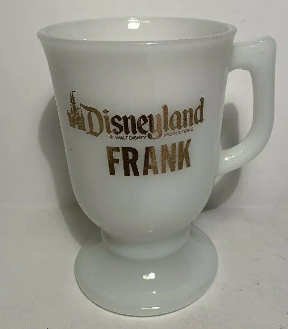 Disneyland FRANK Pedestal Footed Milk Glass 5 1/2\