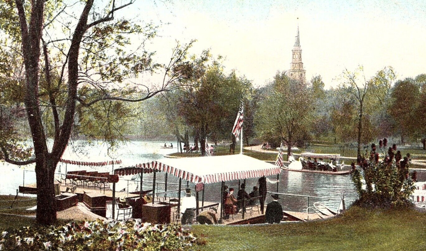 Vintage Postcard Massachusetts, Scene in Public Garden,Boston, MA. c1908