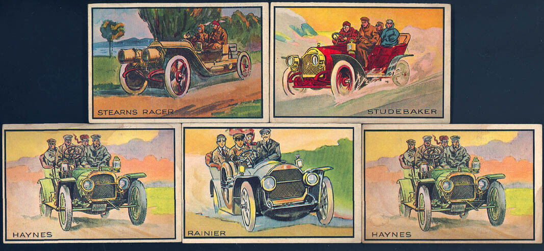 (5) COLORFUL 1953 BOWMAN ANTIQUE AUTOMOBILE NON SPORTS TRADING CARDS