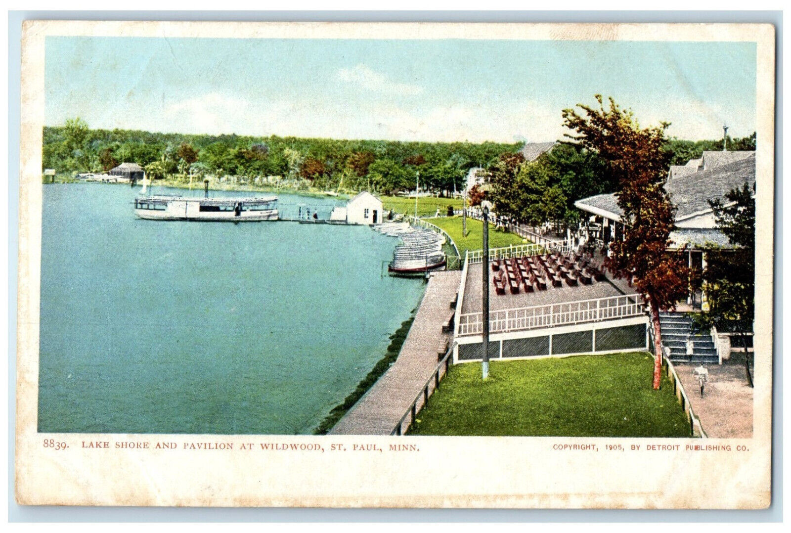 c1905 Lake Shore and Pavilion at Wildwood St. Paul Minnesota MN Postcard