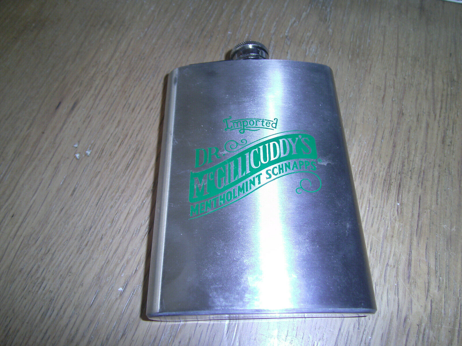 Schnapps Flask Dr McGillicuddy\'s Mentholmint Stainless Steel 8 oz Sorry no Booze