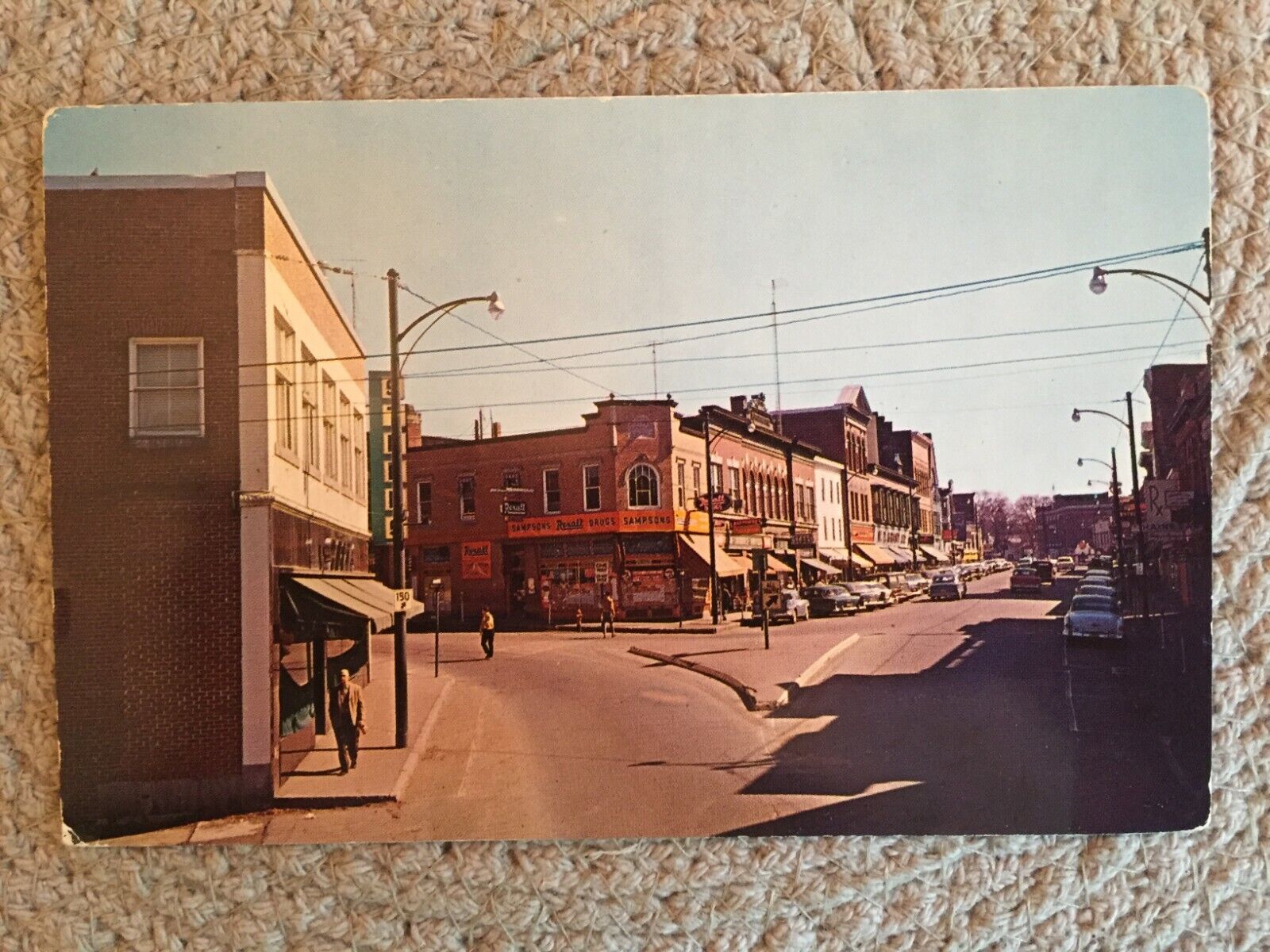  Skowhegan Maine ME Postcard Water Street 1956 NE879 Wilton