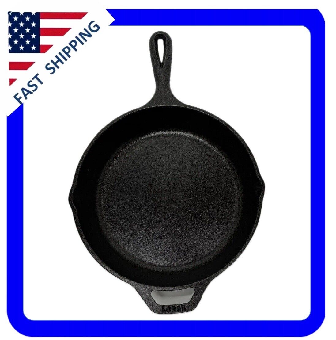 VINTAGE LODGE CAST IRON SKILLET #4 USA 8SK with heat ring 10”