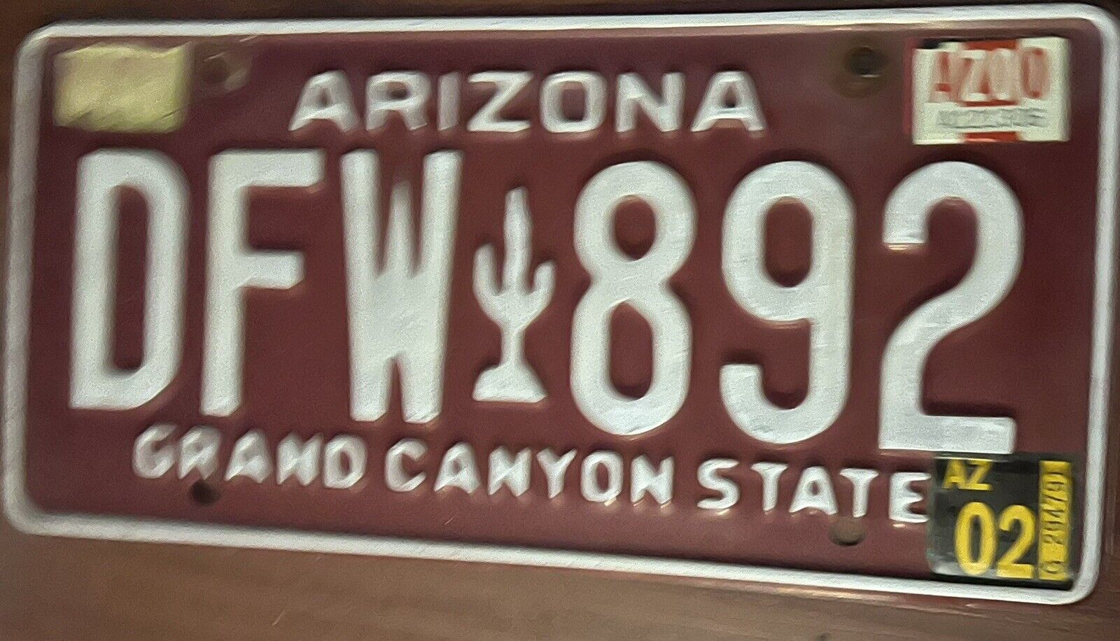 Arizona 2002 Cactus License Plate