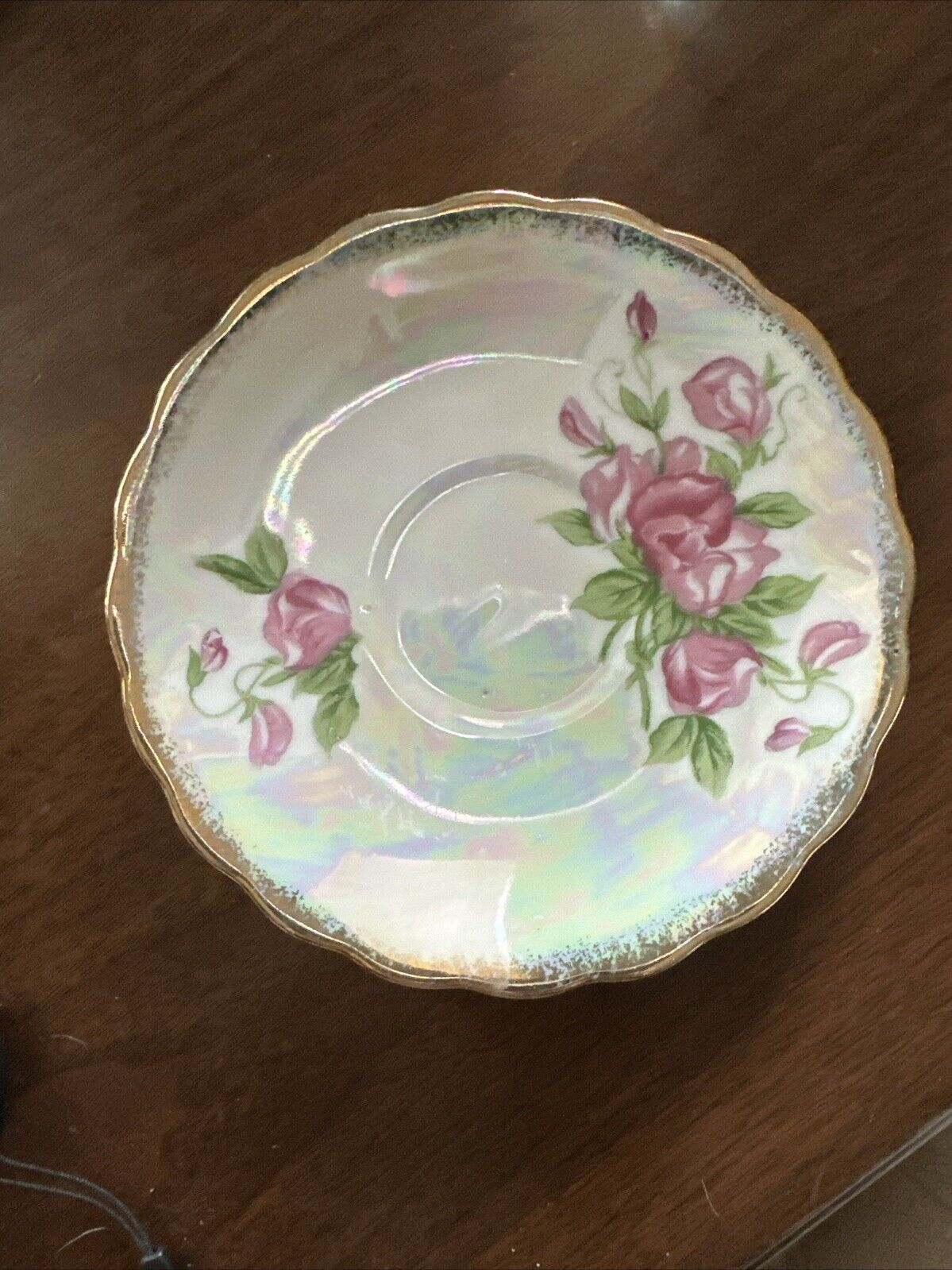 Vintage Elsa Berg Porcelain “April Sweet Pea” Saucer