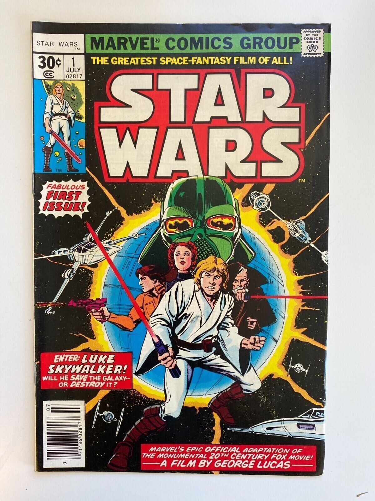 Star Wars 1977 No. #1 Luke Skywalker Marvel Original Comic Book