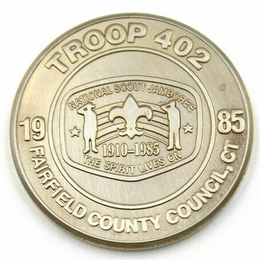 1985 National Jamboree Troop 402 Fairfield, County, CT Commemorative Coin BSA
