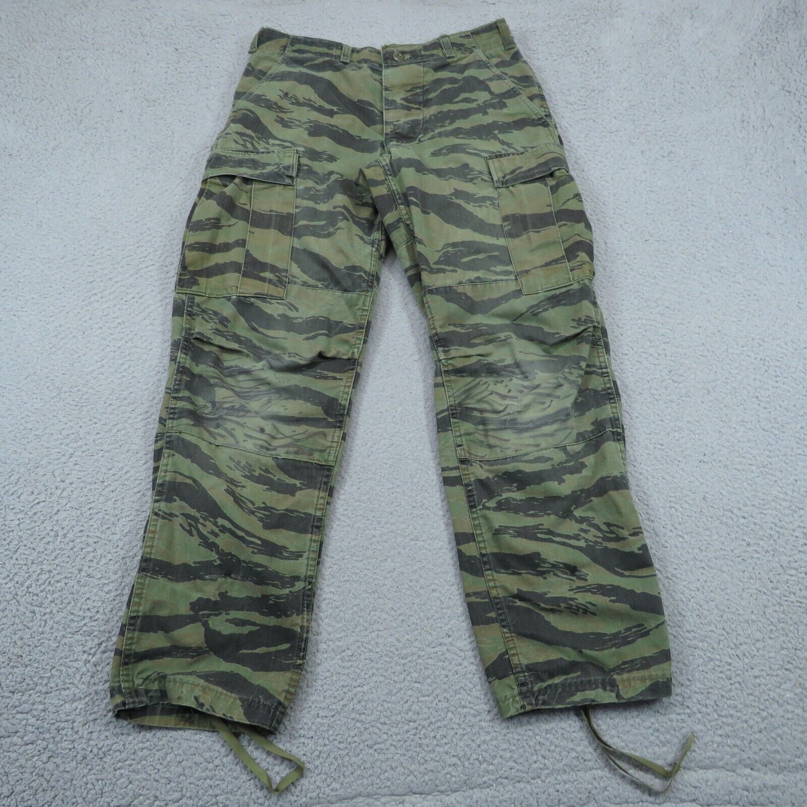 VTG Military Pants Mens 32 Vietnam Green Tiger Stripe Camo Cargo Combat Trouser