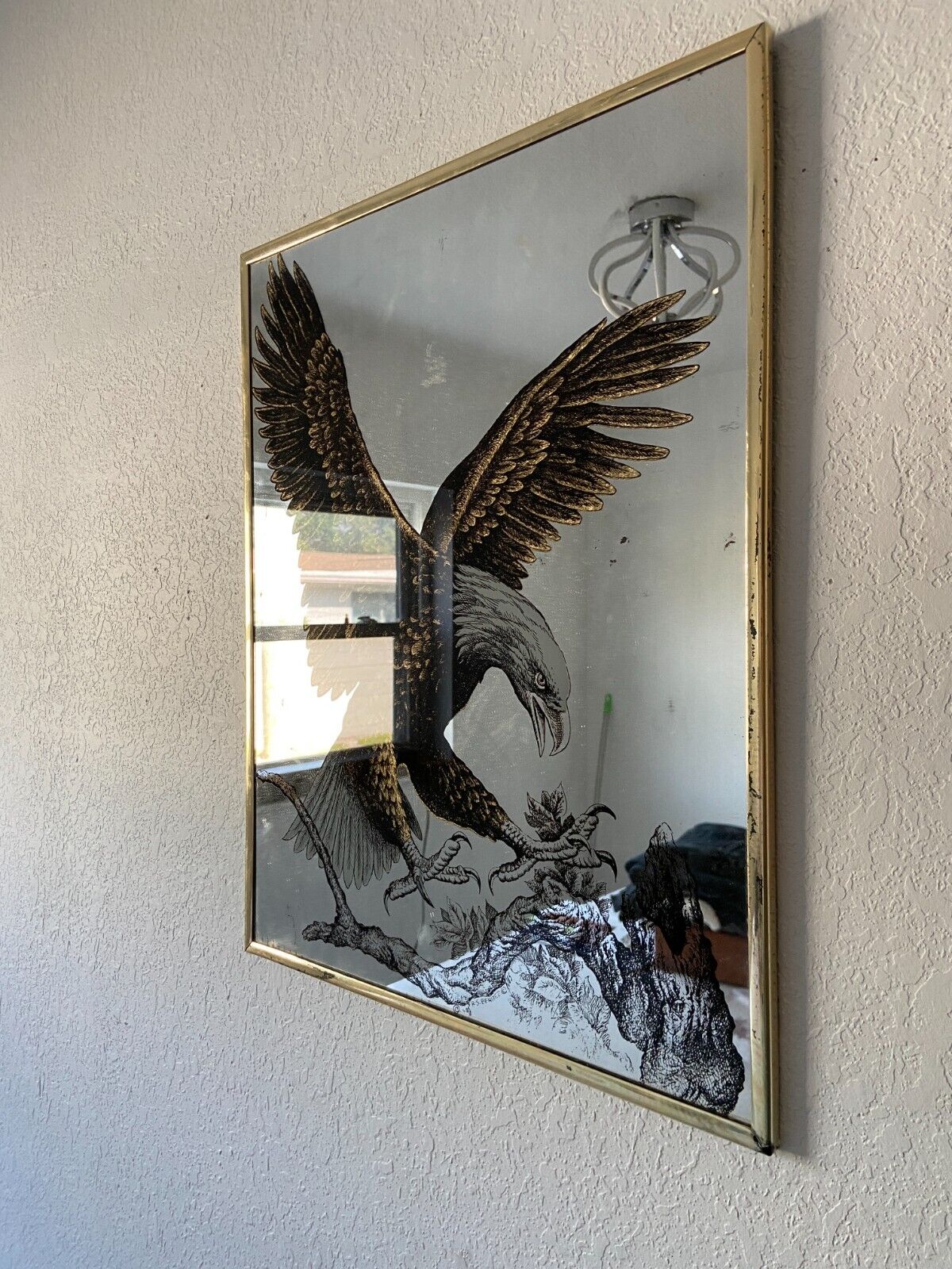 Vintage eagle mirror antique man cave decoration