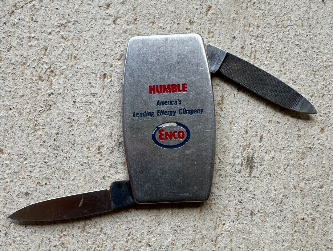 Vintage Zippo Rare Humble Enco Flat Pocket Knife - Metal - Made Bradford PA