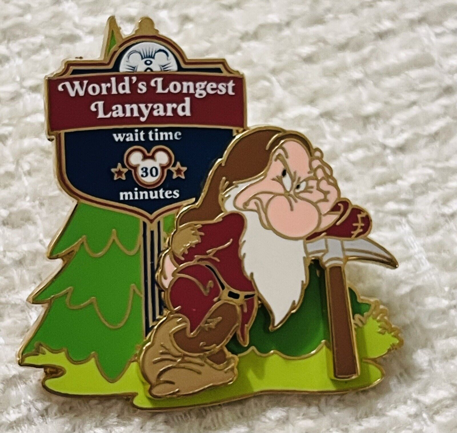Disney Grumpy From Snow White Worlds Longest Lanyard Trade City USA Event LE Pin