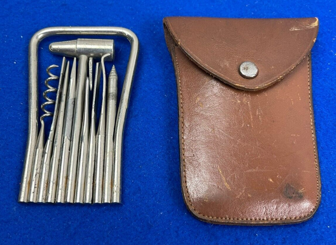 Vintage Strauss Toolmaster Multitool Bow 9 Tools 1949 Original Leather