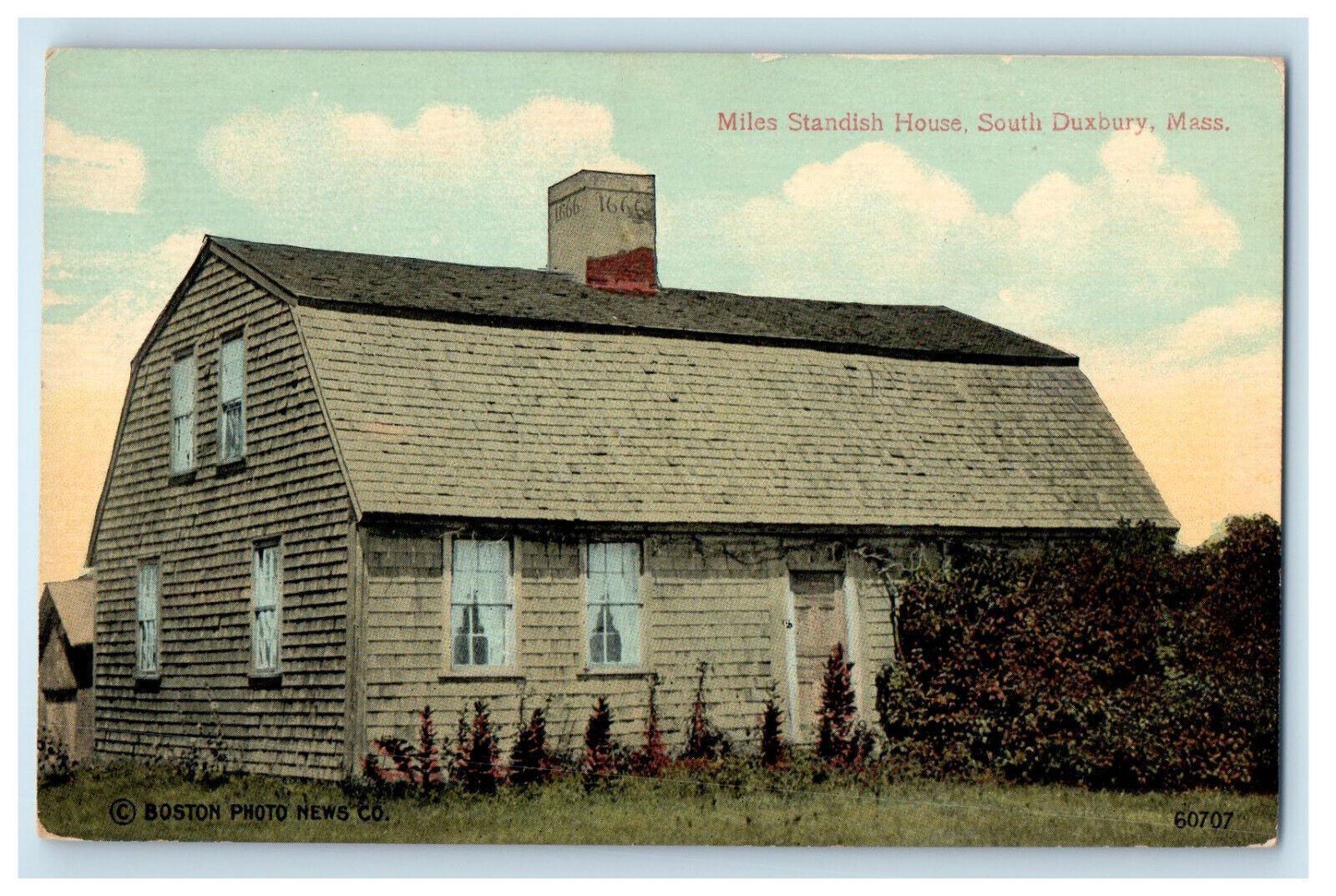 c1910 Miles Standish Grave, South Duxbury MA Boston Photo News Co. Postcard