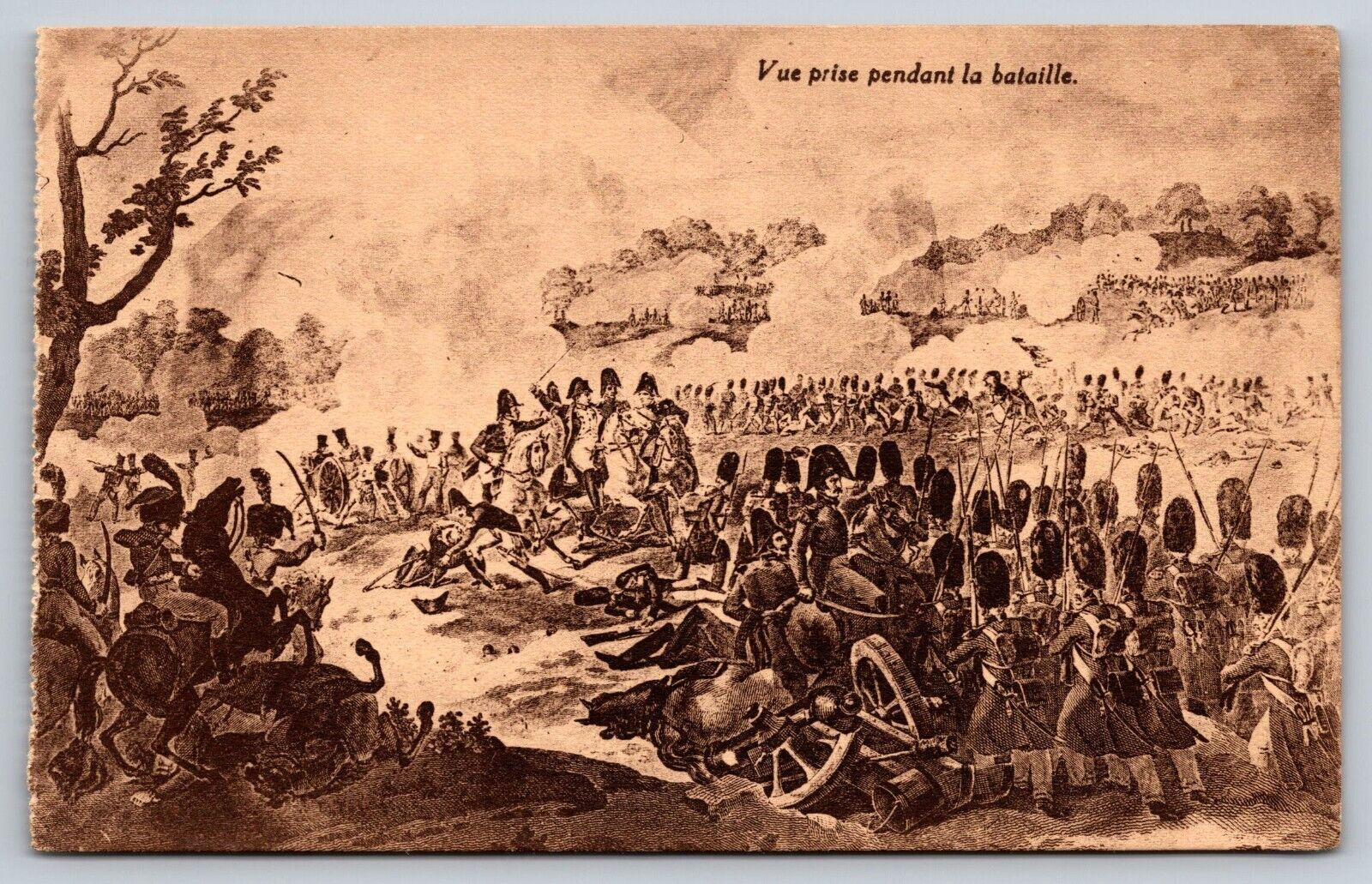 Postcard View taken during the battle Napoleon wars  1V