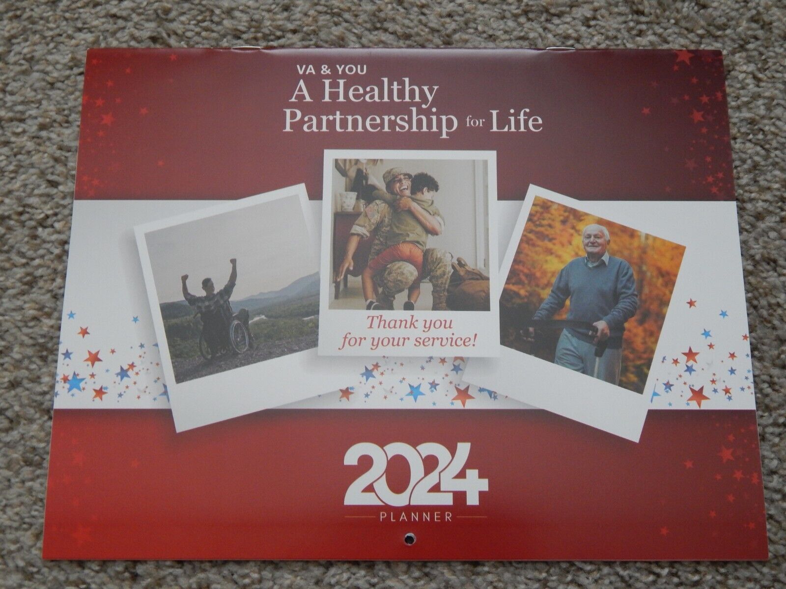2024 VA & YOU A HEALTHY PARTNERSHIP FOR LIFE WALL CALENDAR PLANNER VETERANS INFO