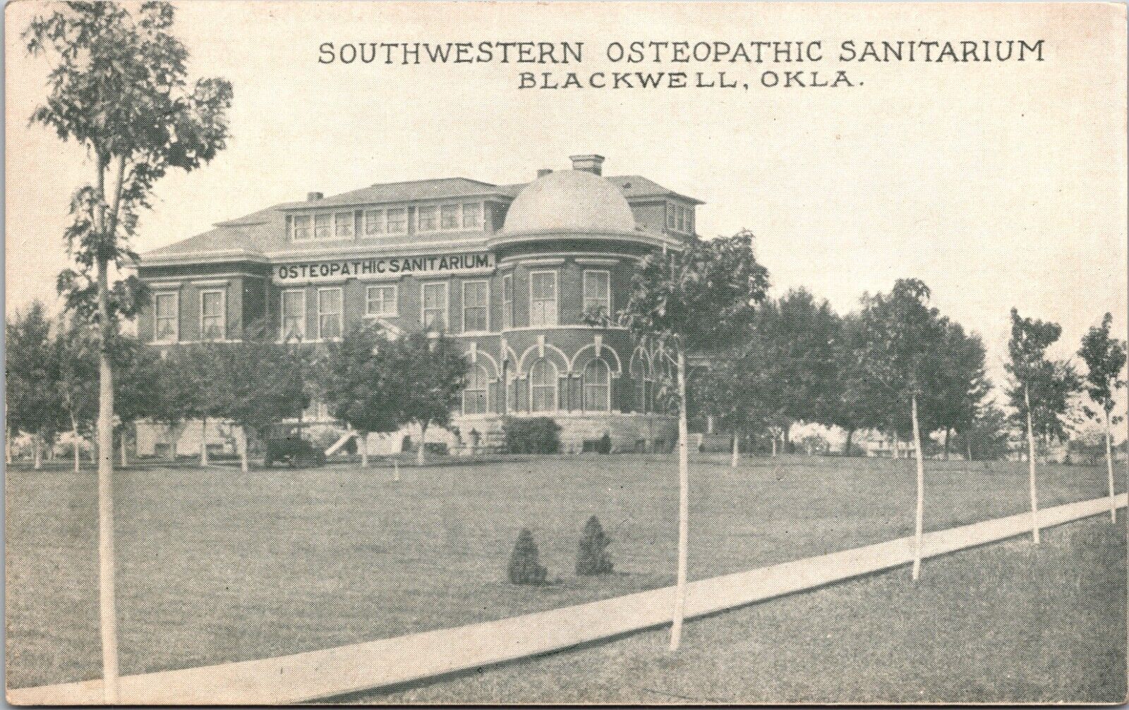 Southwestern Osteopathic Sanitarium, Blackwell, Oklahoma UDB - Postcard