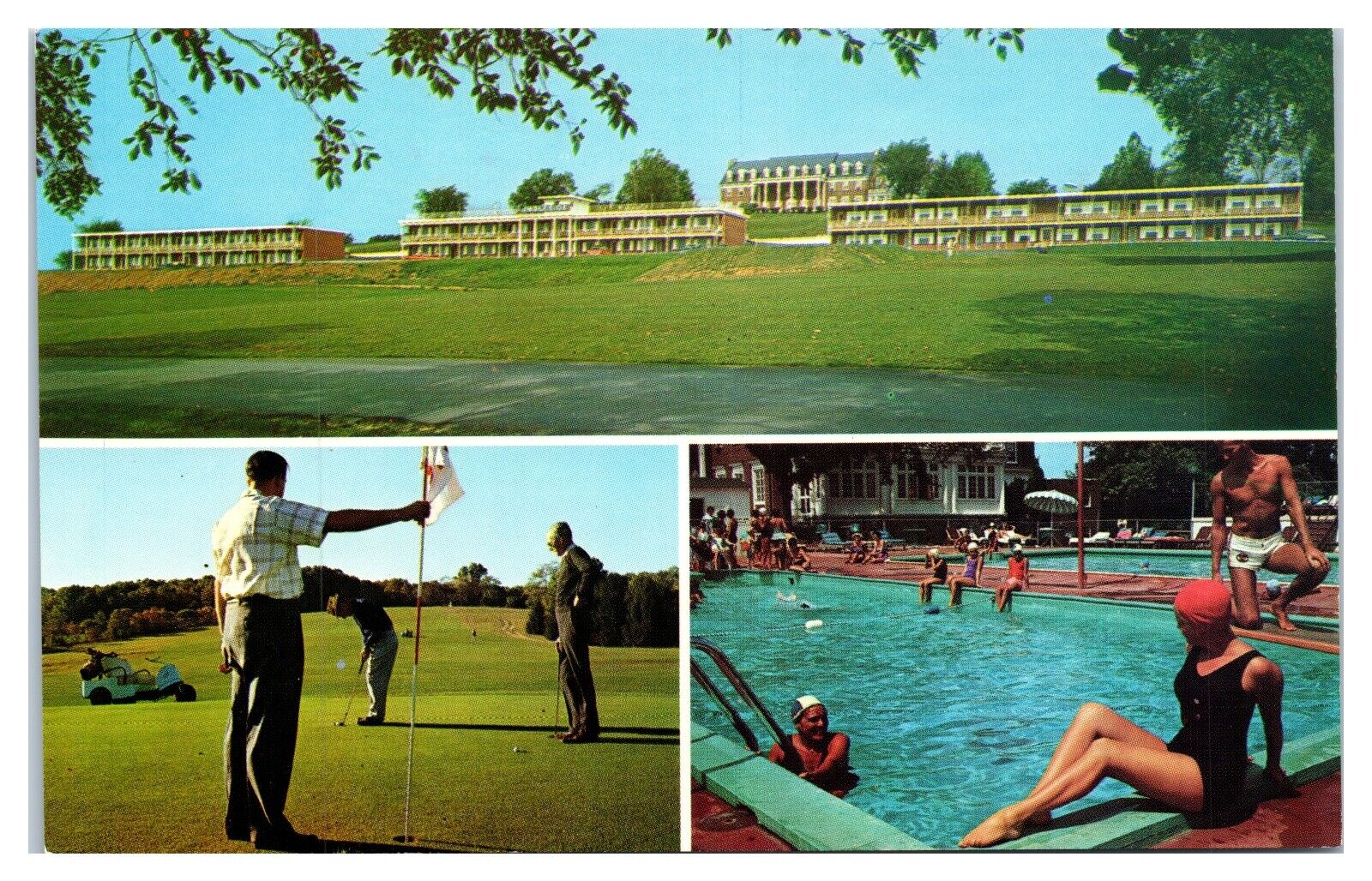 Postcard - Ingleside Motel Pool Golf Skyview Restaurant in Stauton Virginia CA