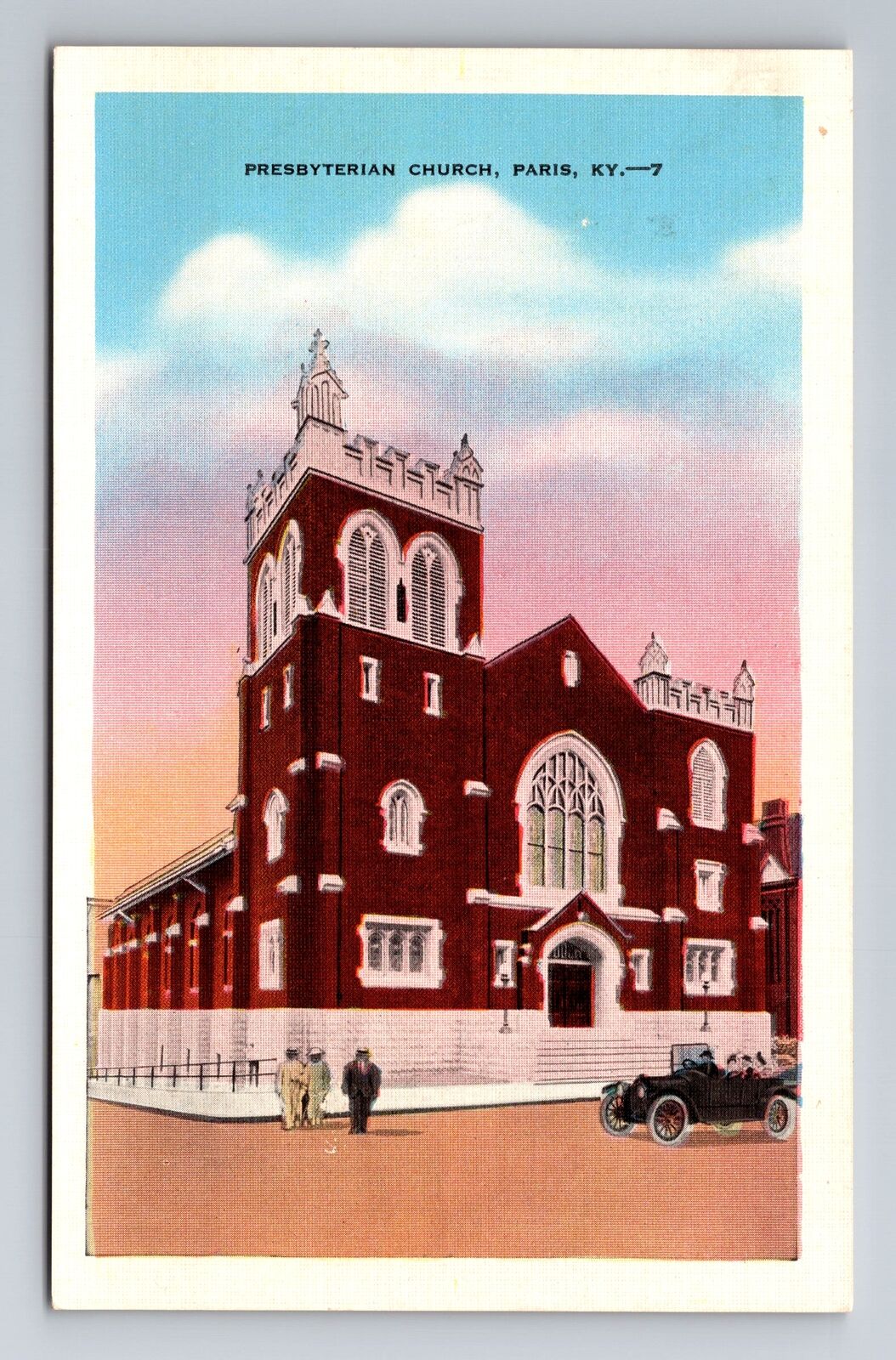 Paris KY-Kentucky, Presbyterian Church, Religion, Vintage Souvenir Postcard