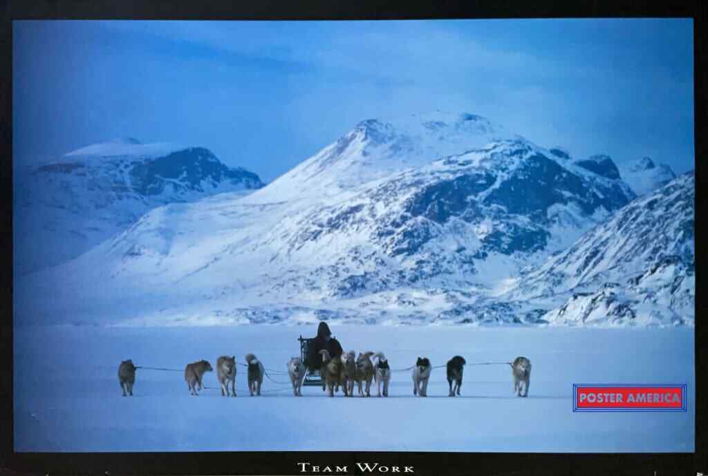 Inuit Hunter with Huskies Inspirational Team Work Poster 24 x 35