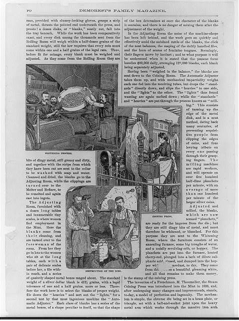 United States Mint,Philadelphia,Pennsylvania,Demorest\'s Family Magazine Article