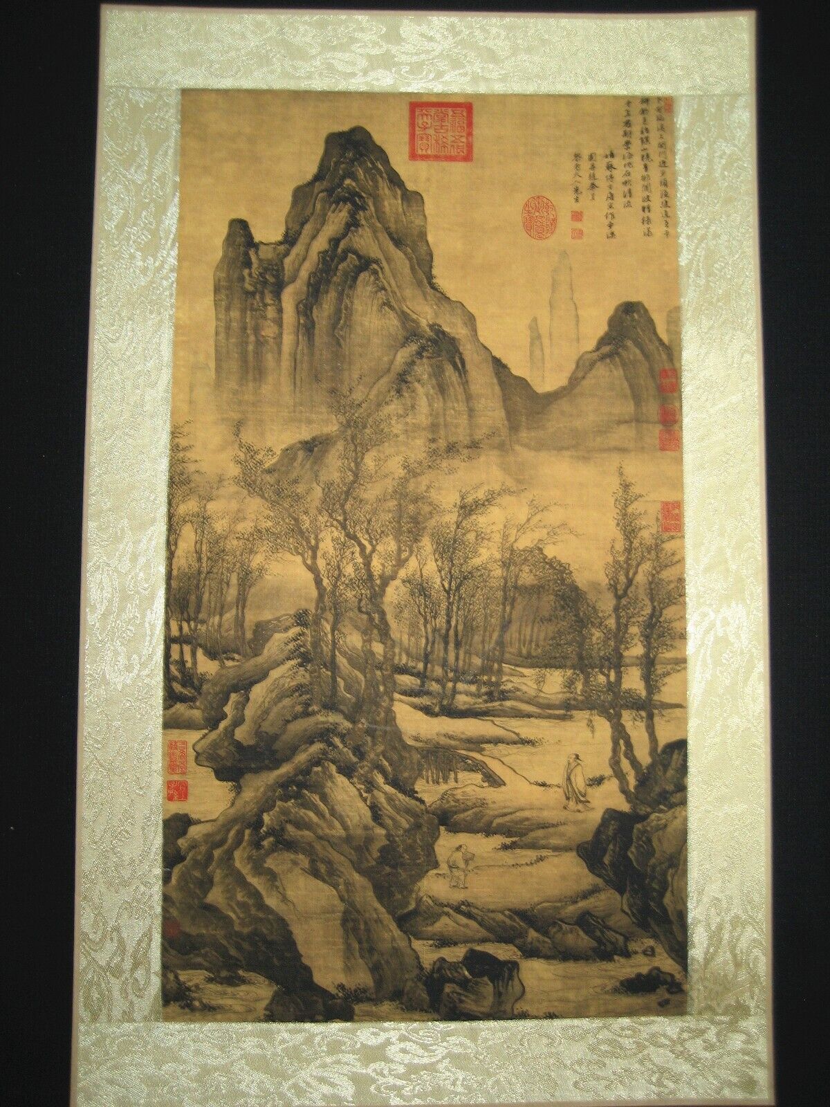 Old Chinese Antique painting scroll Landscape Rice paper By Tang Yin 唐寅