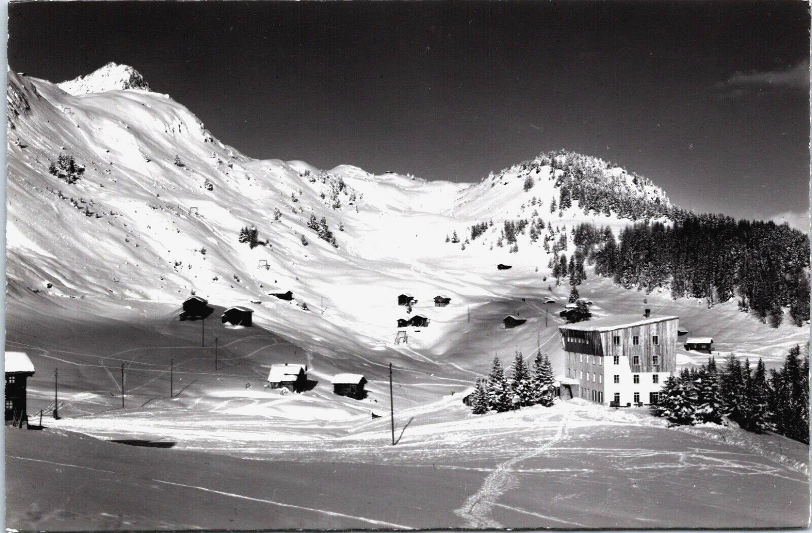 Switzerland Riederalp mit Skilift Blausee Bettmerhorn Vintage RPPC B140
