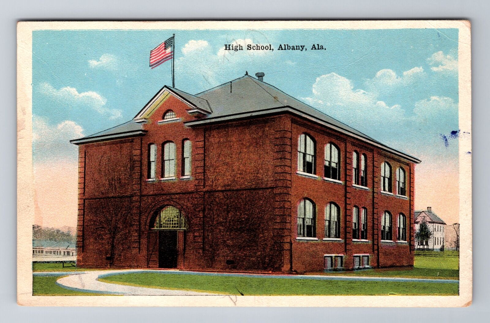 Albany AL-Alabama, High School, Antique, Vintage Postcard