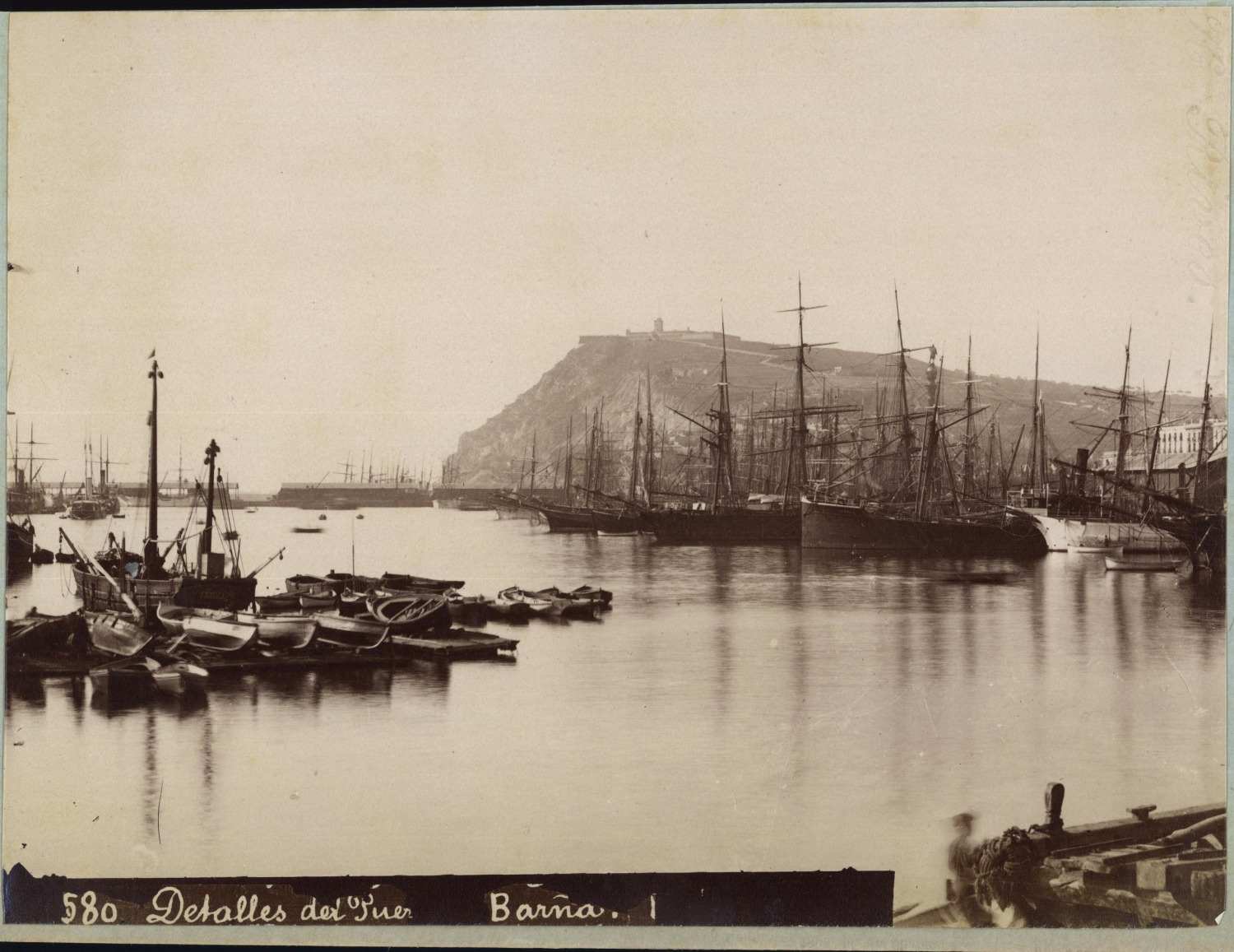 Spain, Barcelona, the Port, ca.1880, vintage albumin print vintage print, le