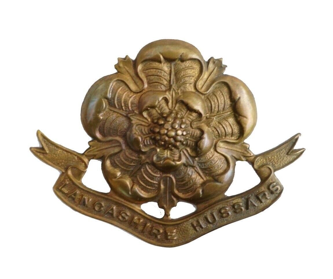 Lancashire Hussars Cap Badge Brass Metal