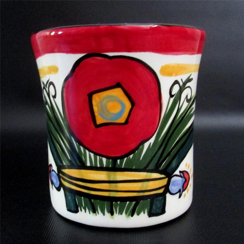 Kelly Jo For Nordstrom Mug Hand Painted Signed Floral Design Coffee Cup
