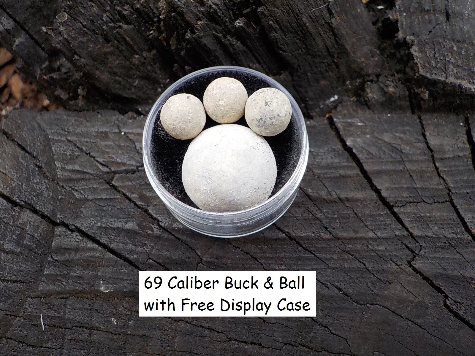Old Rare Vintage Antique Civil War Relic 69 Caliber Buck Ball Free Display Case