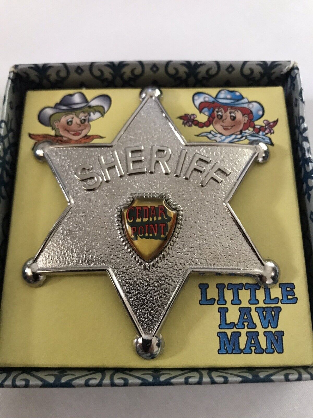 1970’s Little Law Man Sheriff Badge Pin Cedar Point Amusement Park Ohio - NEW