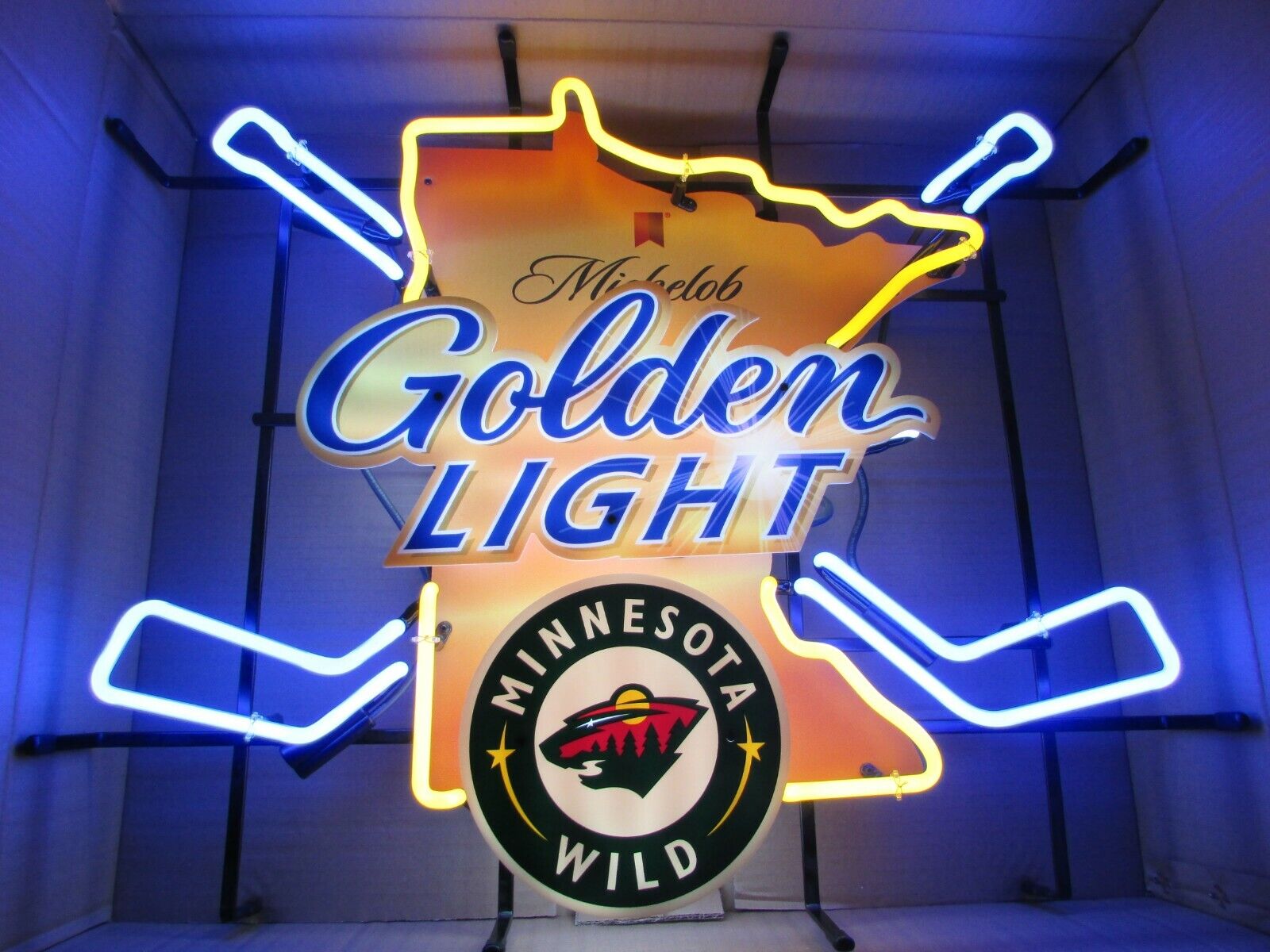 PICK UP ONLY New NHL Minnesota Wild Michelob Golden Light Hockey beer Neon sign 