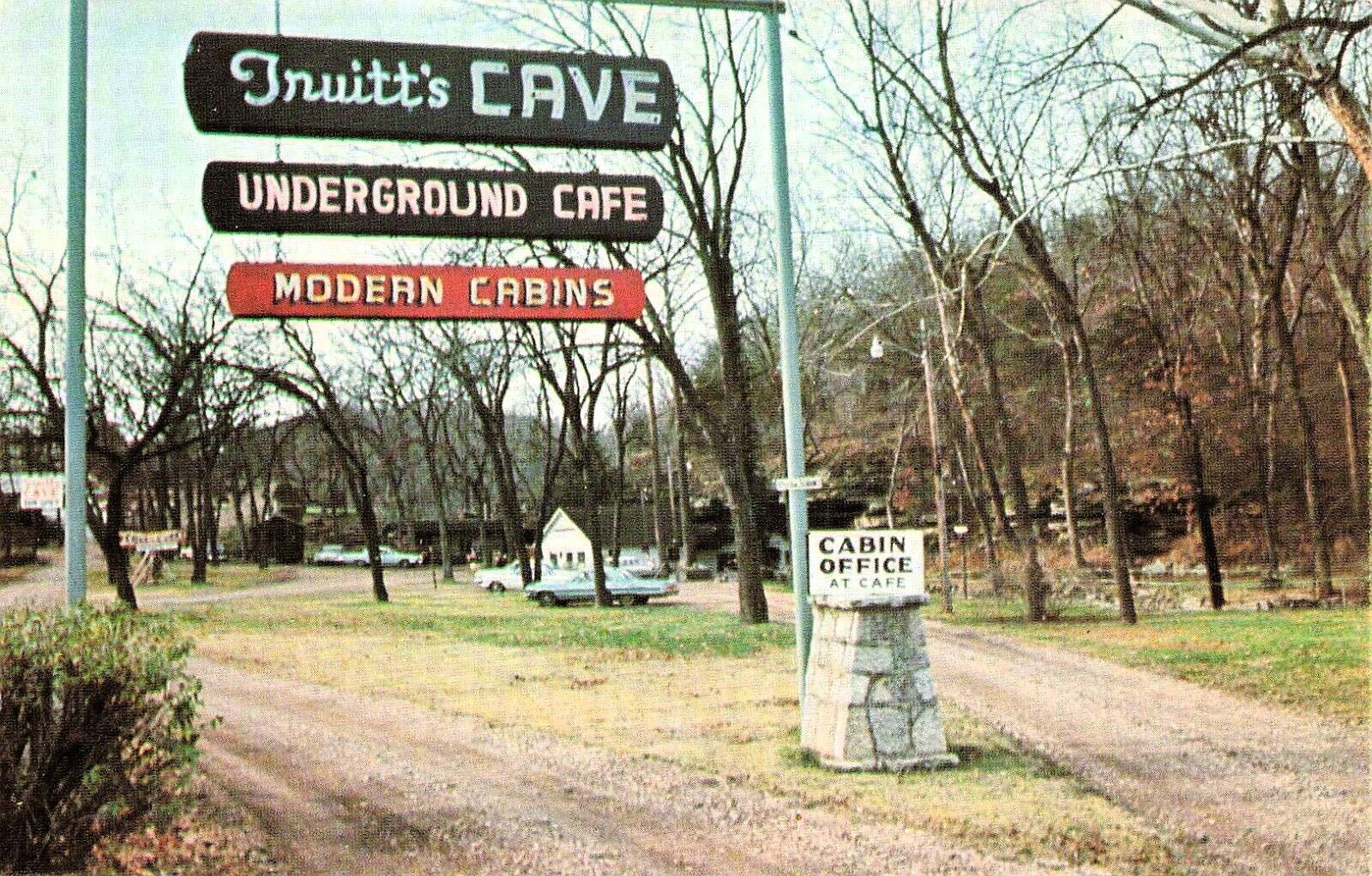 Lanagan MO Missouri Truitt\'s Cave Camping Cabins Restaurant Vtg Postcard E43