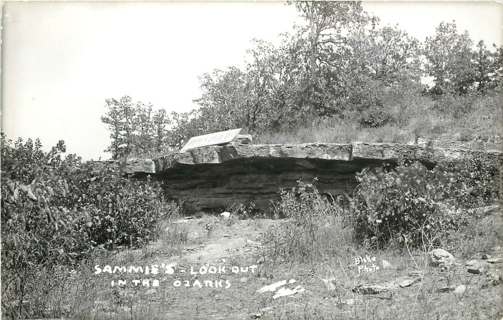RPPC Postcard Sammie\'s Lookout, Ozarks, Shepherd of the Hills Country MO, Blake