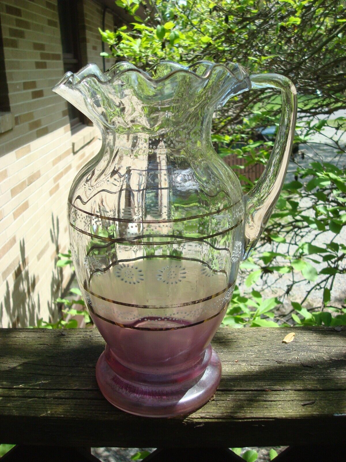 Antique Glass Water Pitcher - Guessing 1930s - Beautiful