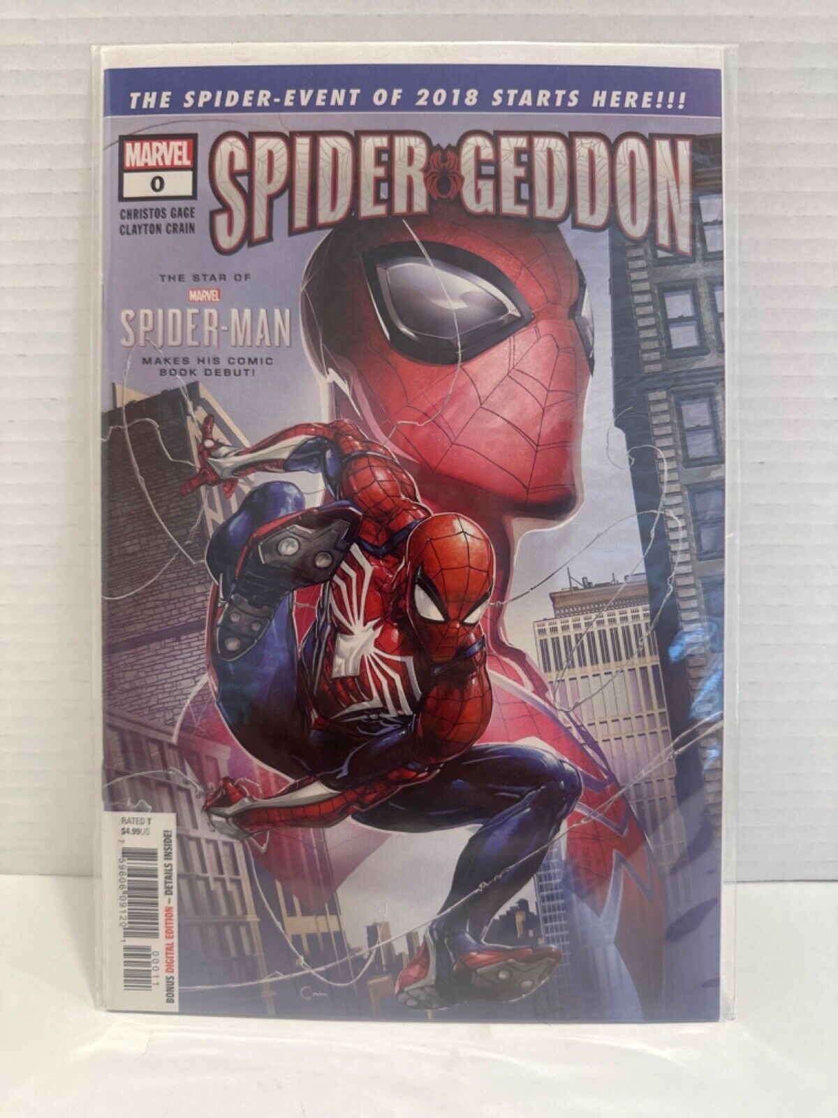 Spider-geddon #0 first printing 2018 Marvel Comic Book 1st Spiderman PS4