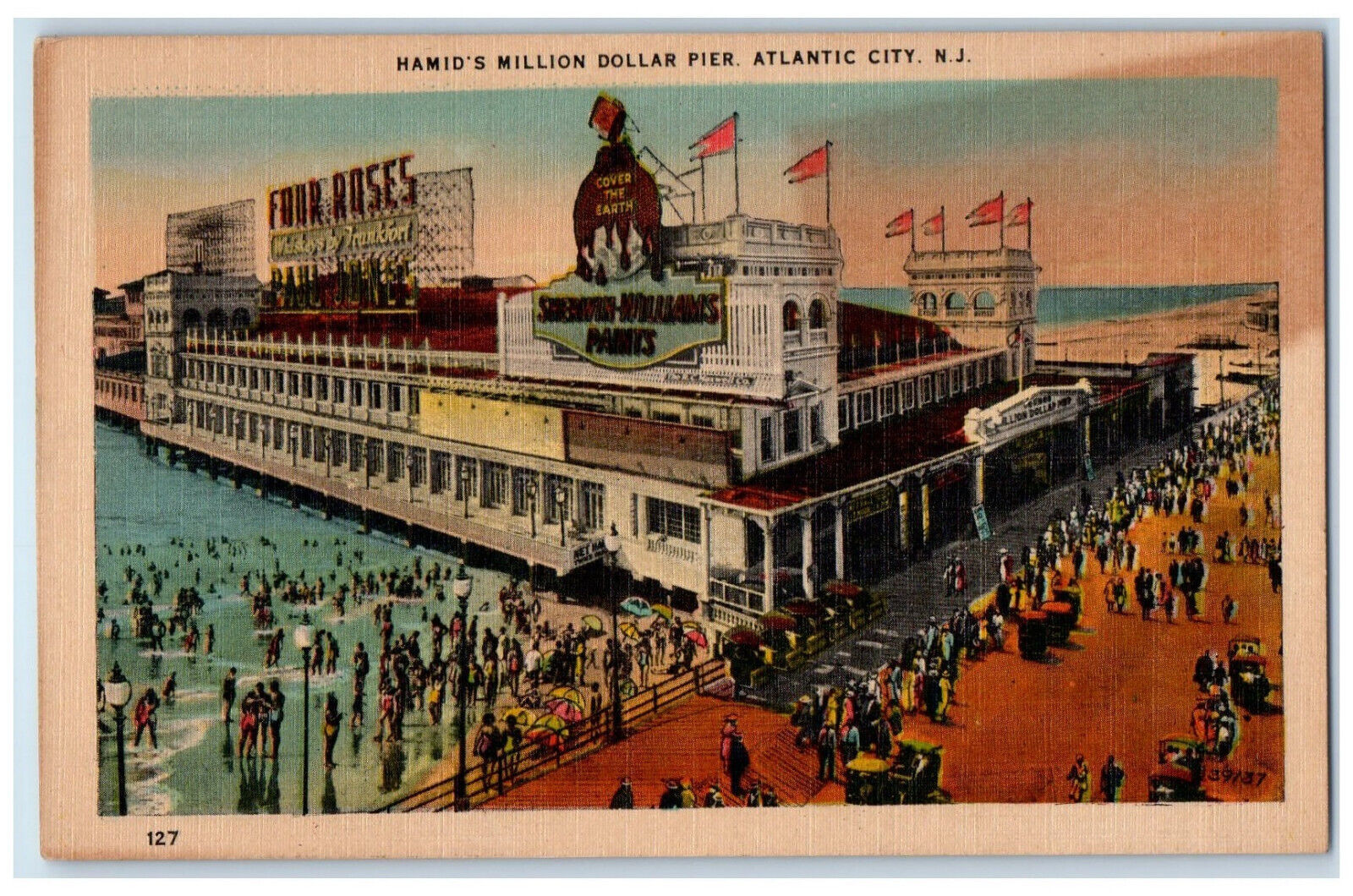 c1950\'s Hamid\'s Million Dollar Pier Atlantic City New Jersey NJ Postcard
