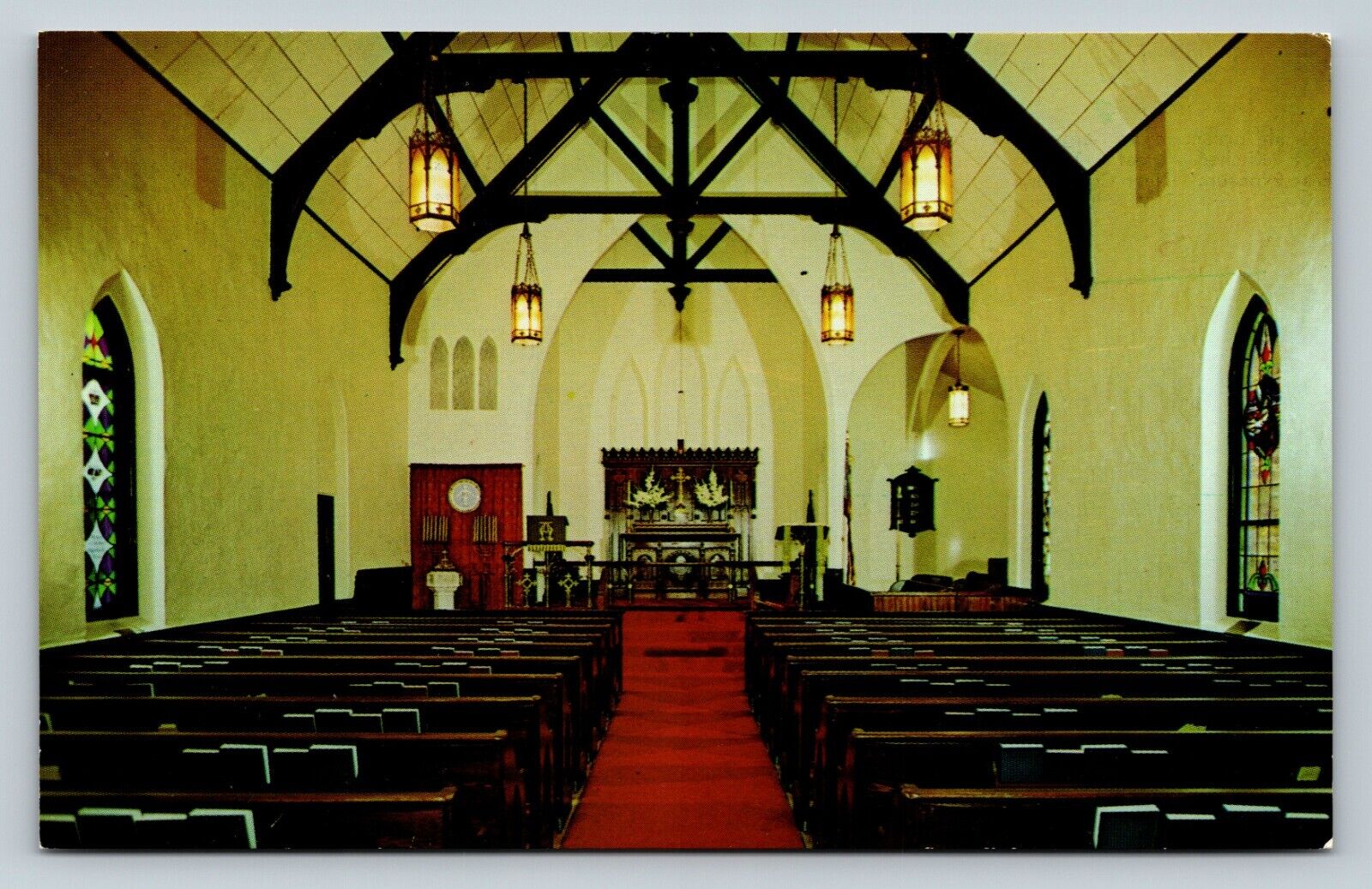 Big Rapids Michigan St Andrew's Episcopal Church Interior VINTAGE Postcard