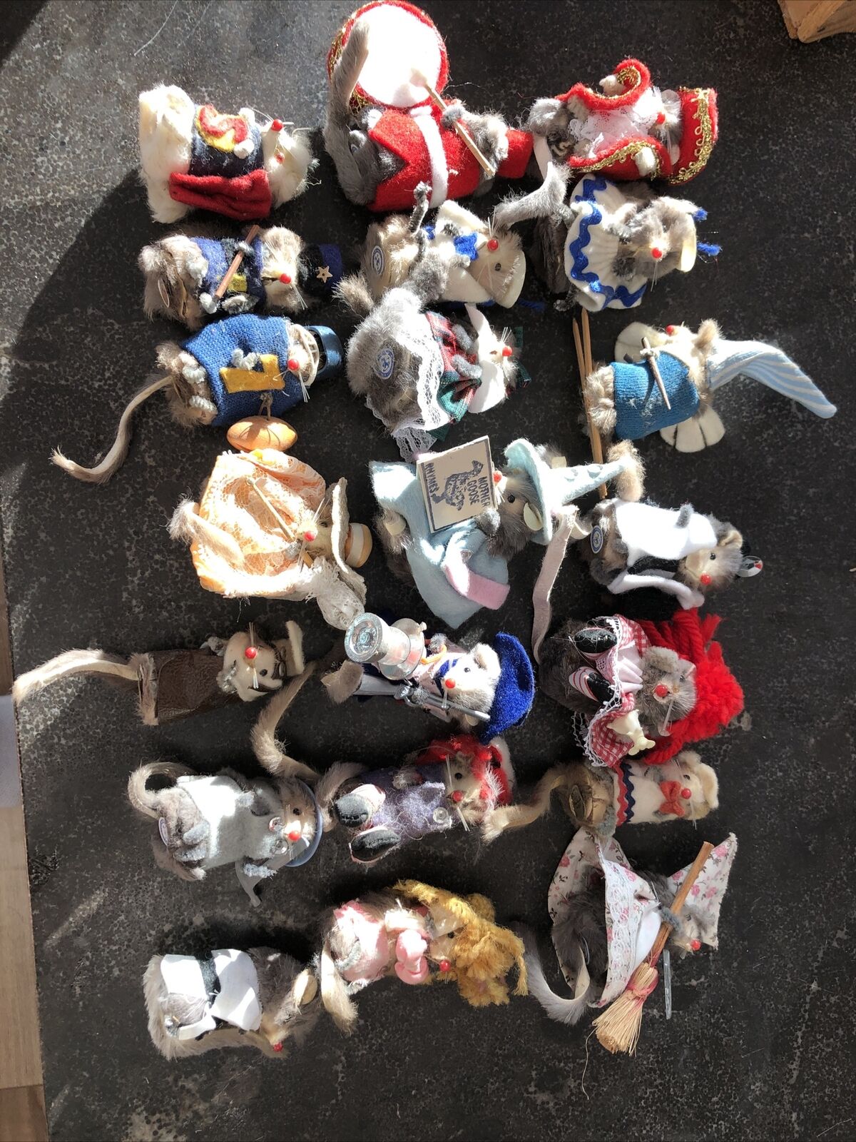 Lot Of 21 Vintage handmade mice from Germany - Real Fur