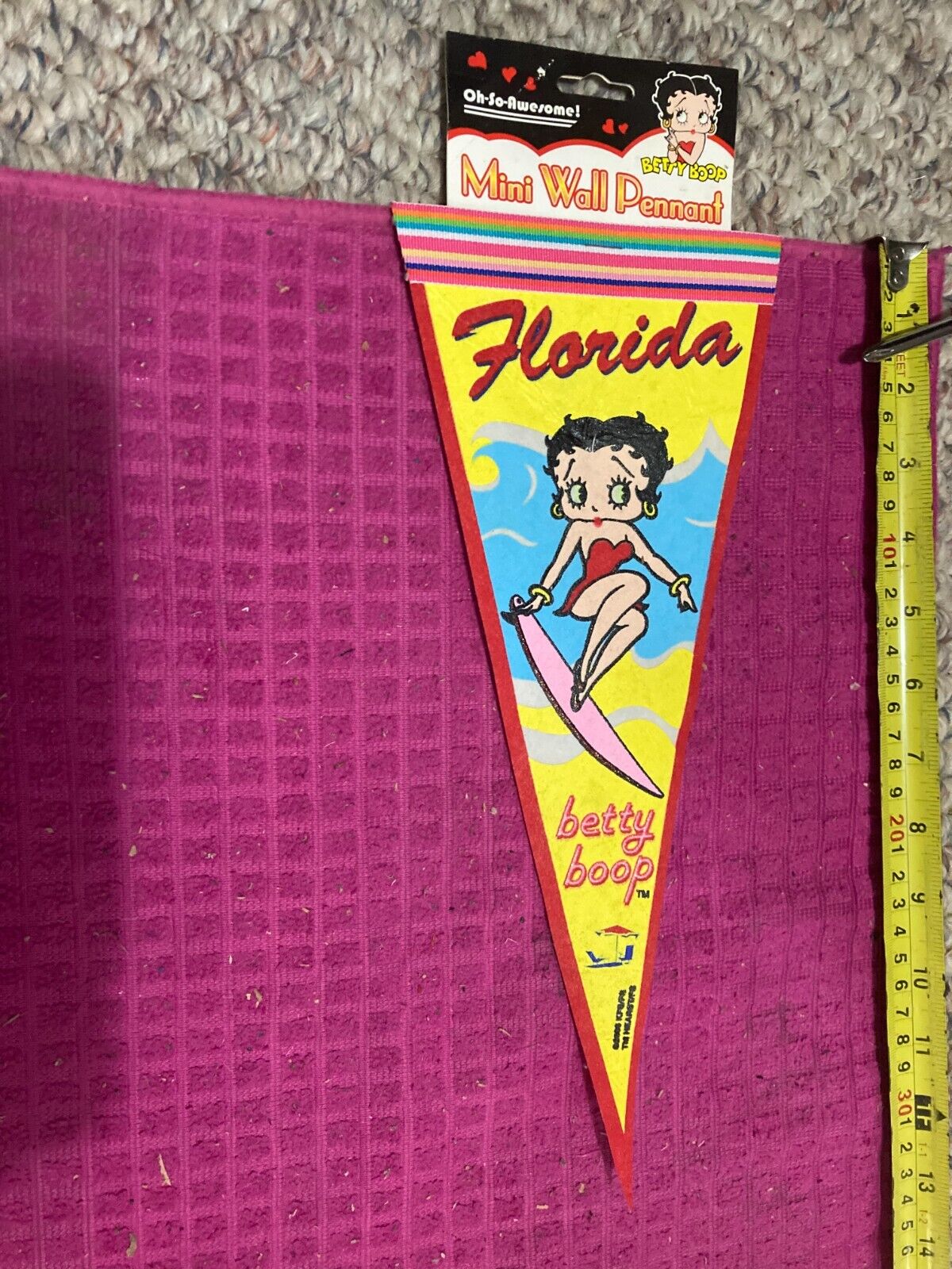 VTG 2006 BETTY BOOP PENNANT Florida Oh-So-Awesome FLEISCHER STUDIOS - Ship Fast