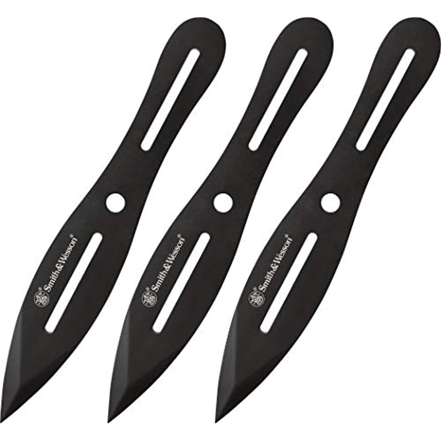 Smith & Wesson SWTK8BCP Three 8in Stainless Steel Throwing Knives Set with Nylon