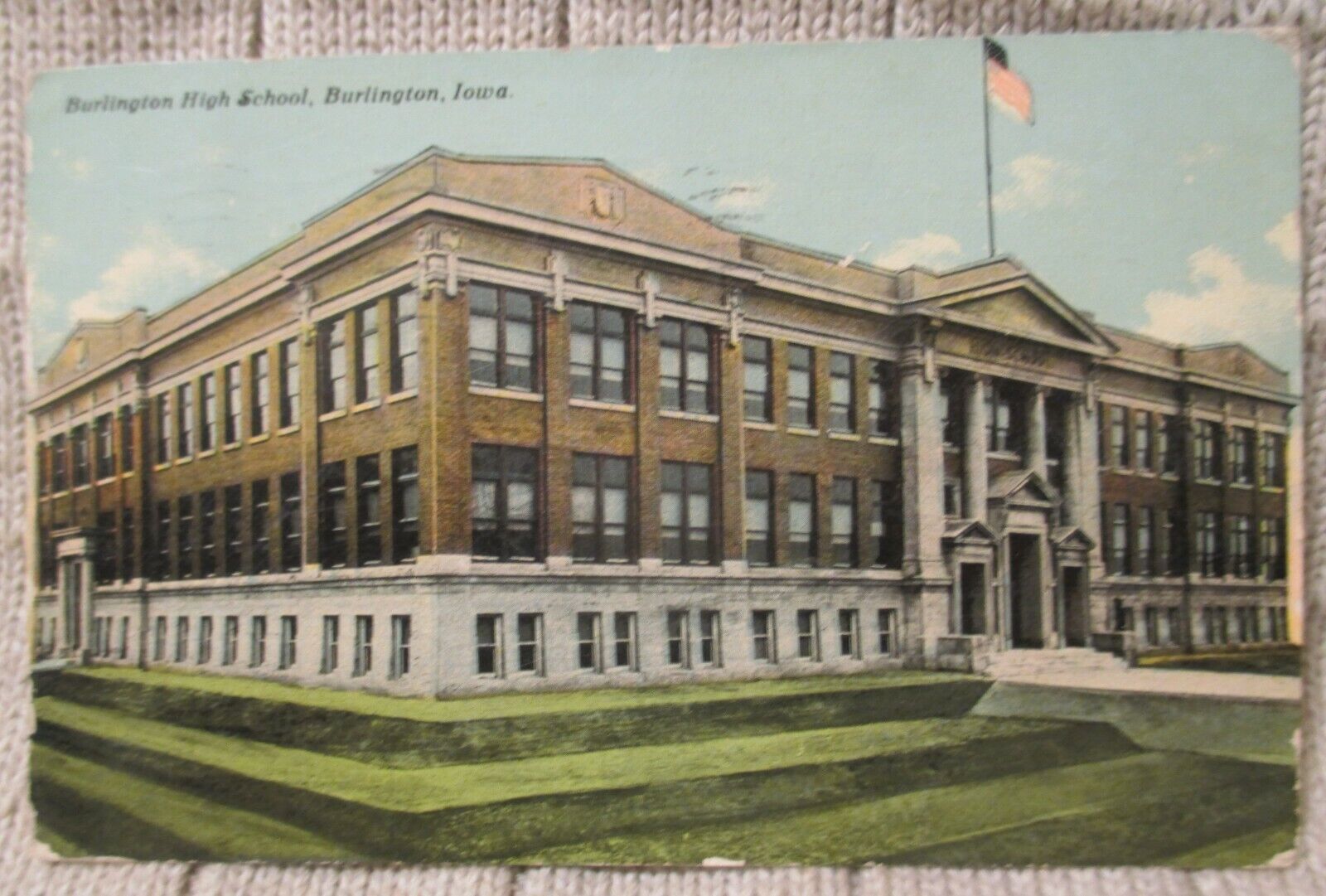 Estate Sale ~ Vintage Postcard - Burlington High School, Burlington, Iowa  1911