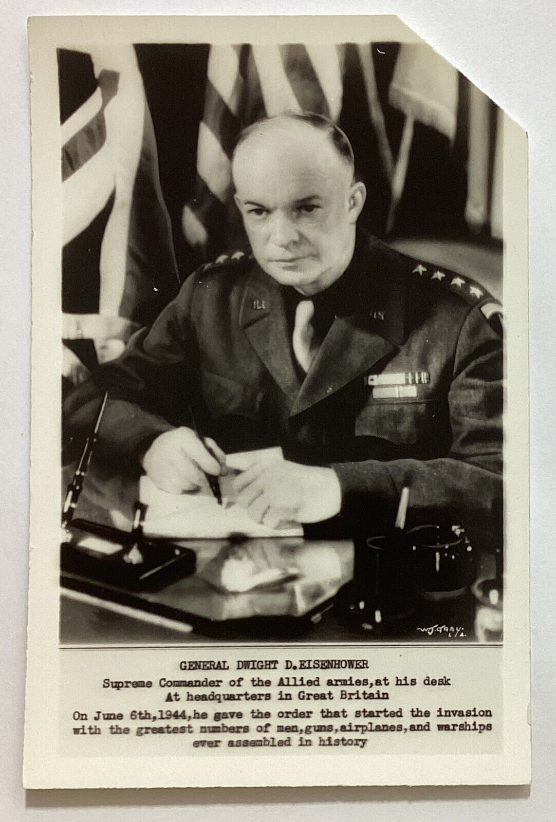 General Dwight D Eisenhower Real Photo Vintage RPPC Postcard Unposted