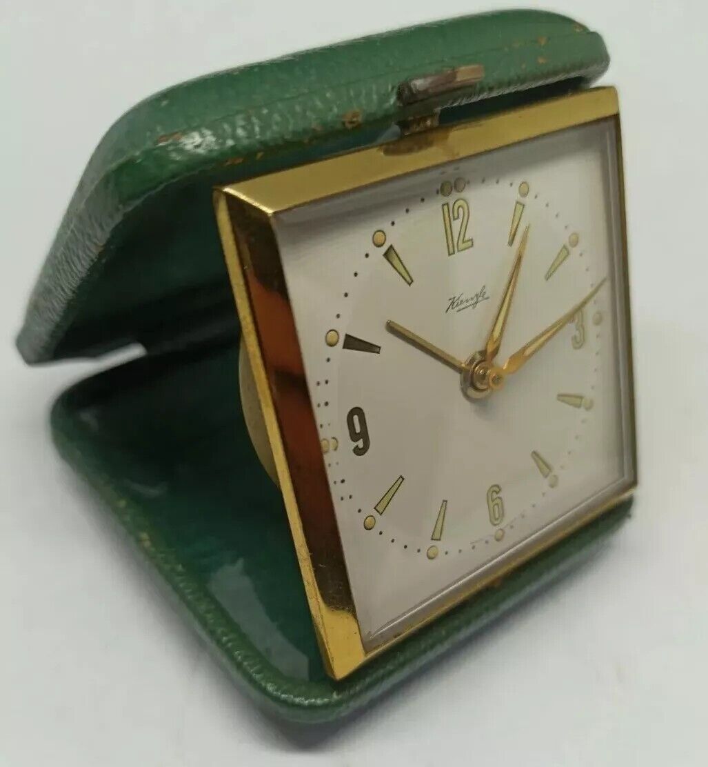 KIENZLE  Wind-up vintage Travel Alarm Clock Germany 