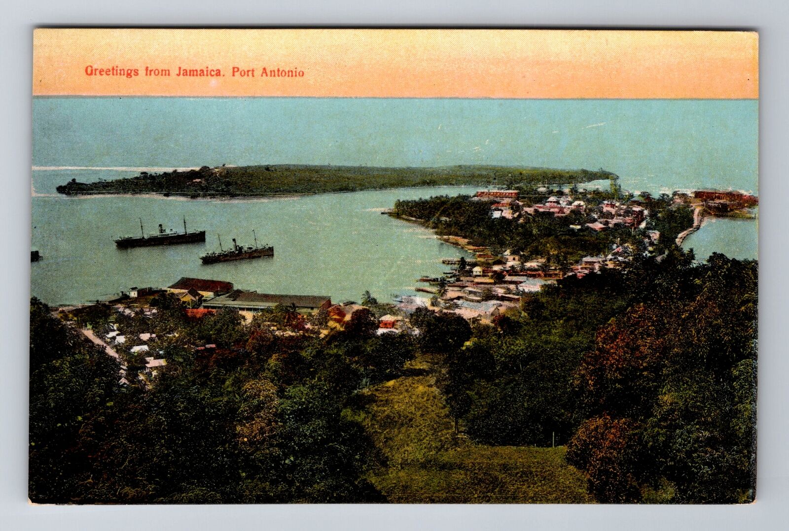 Port Antonio-Jamaica, General Greetings, Antique Vintage Souvenir Postcard