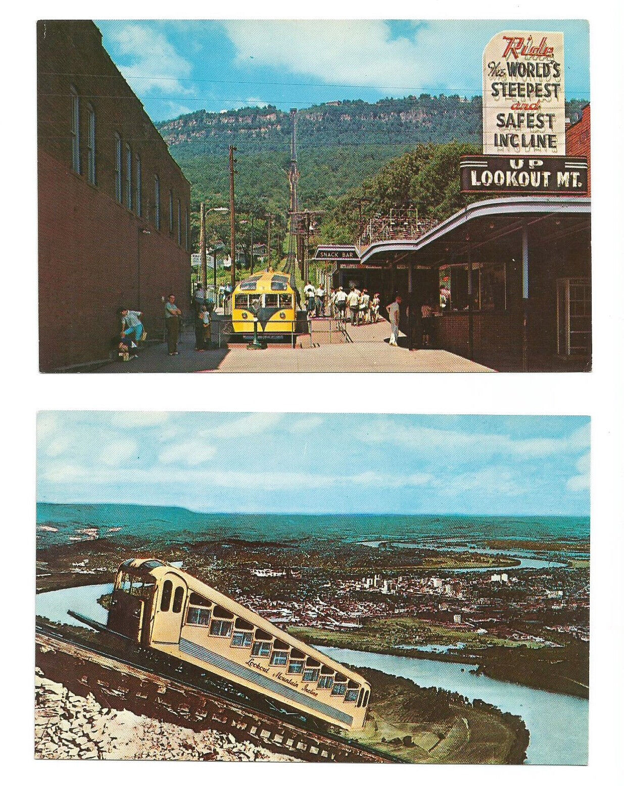 Chattanooga TN Postcards Tennessee Incline Lookout Mountain c1960s